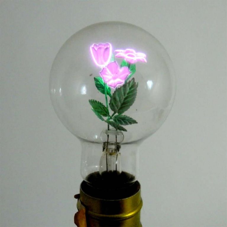 Vintage Light Bulb With Rose Inside by Aerolux Light Corporation is