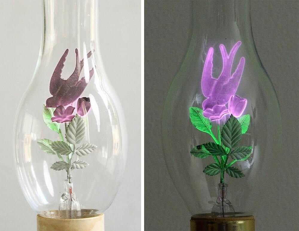 Vintage Light Bulb With Rose Inside by Aerolux Light Corporation is ...