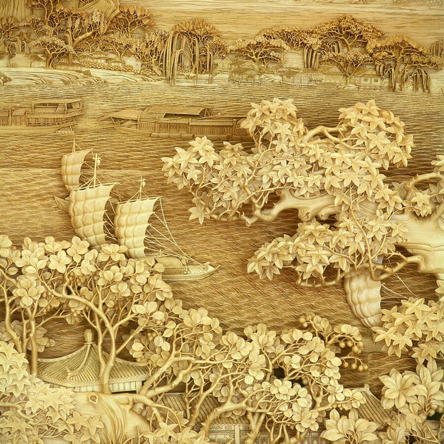 chinese wood carving art