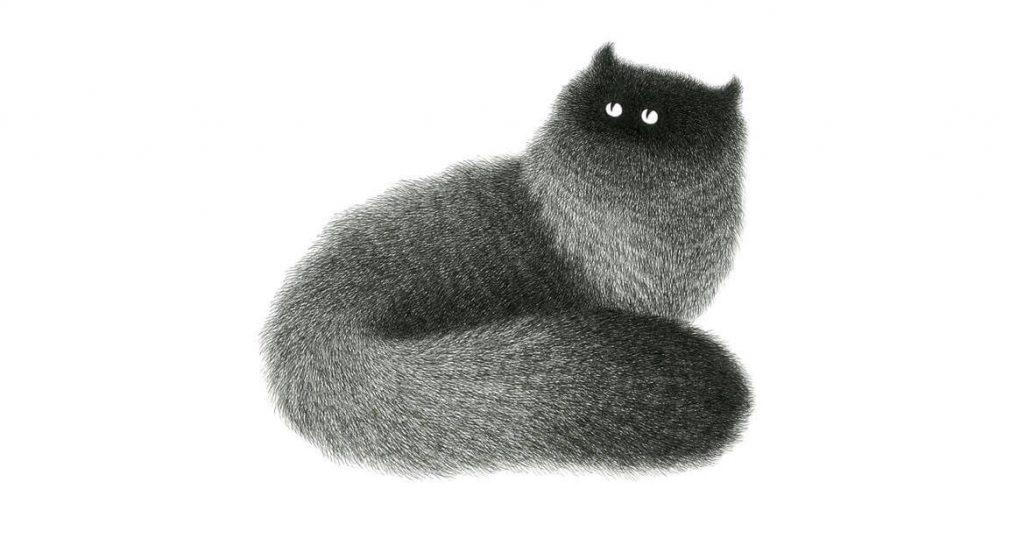 Fluffy Cat Line Art Illustrations by Kamwei Fong Look so real, You Want ...