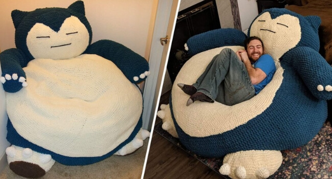 This Snorlax Bean Bag is The Best Thing to Rest on For Pokemon Fans