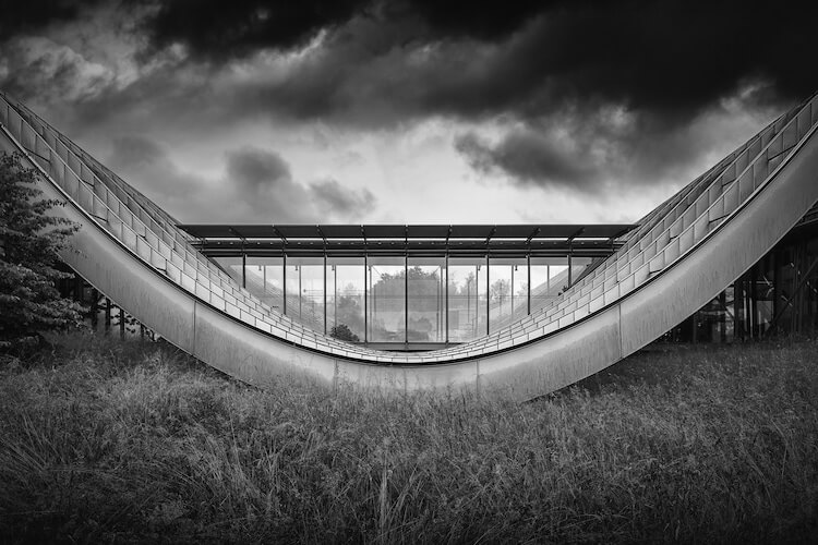 black and white architecture photos