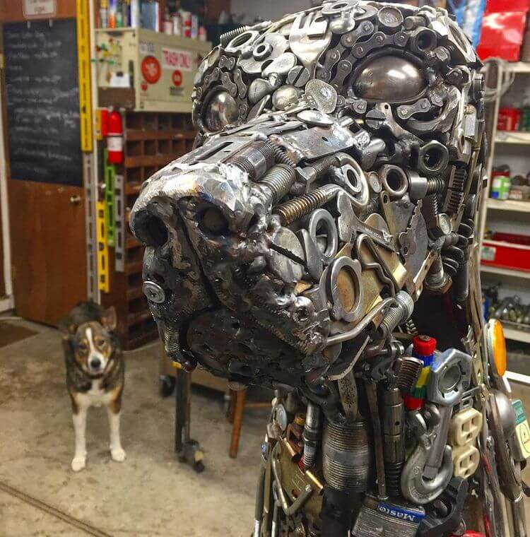 large metal animal sculptures