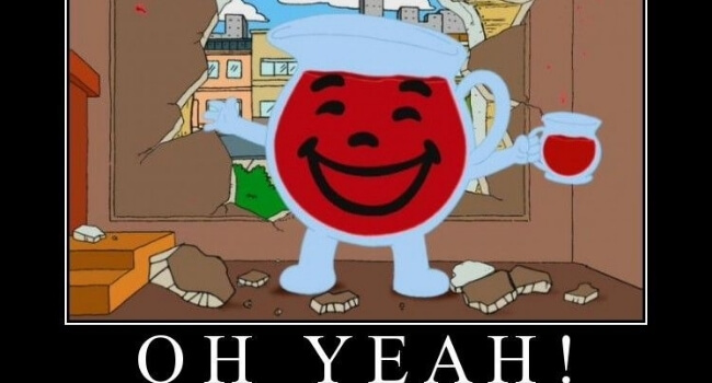 20 Pictures Of The Kool Aid Man That Crashes Through Your Walls 20 Times