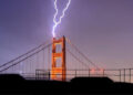 The Golden Gate Bridge Hit By Lightning Photos
