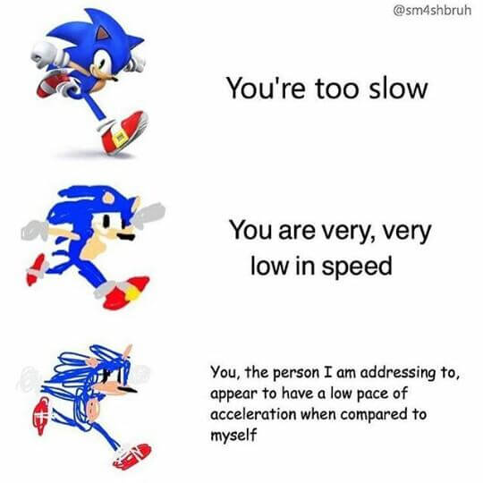 You're Too Slow Sonic the Hedgehog Meme