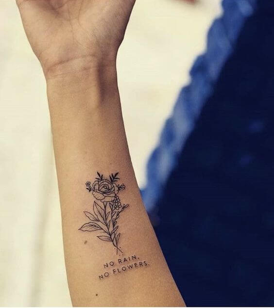 34 No Rain No Flowers Tattoo Examples For Inspiration