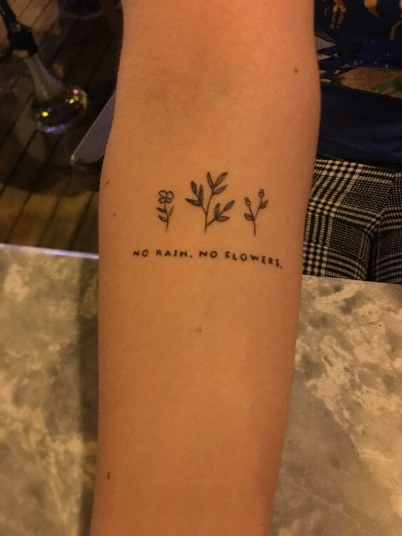 no rain no flower tattoo