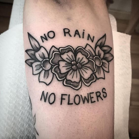 bow no rain no flowers tattoo