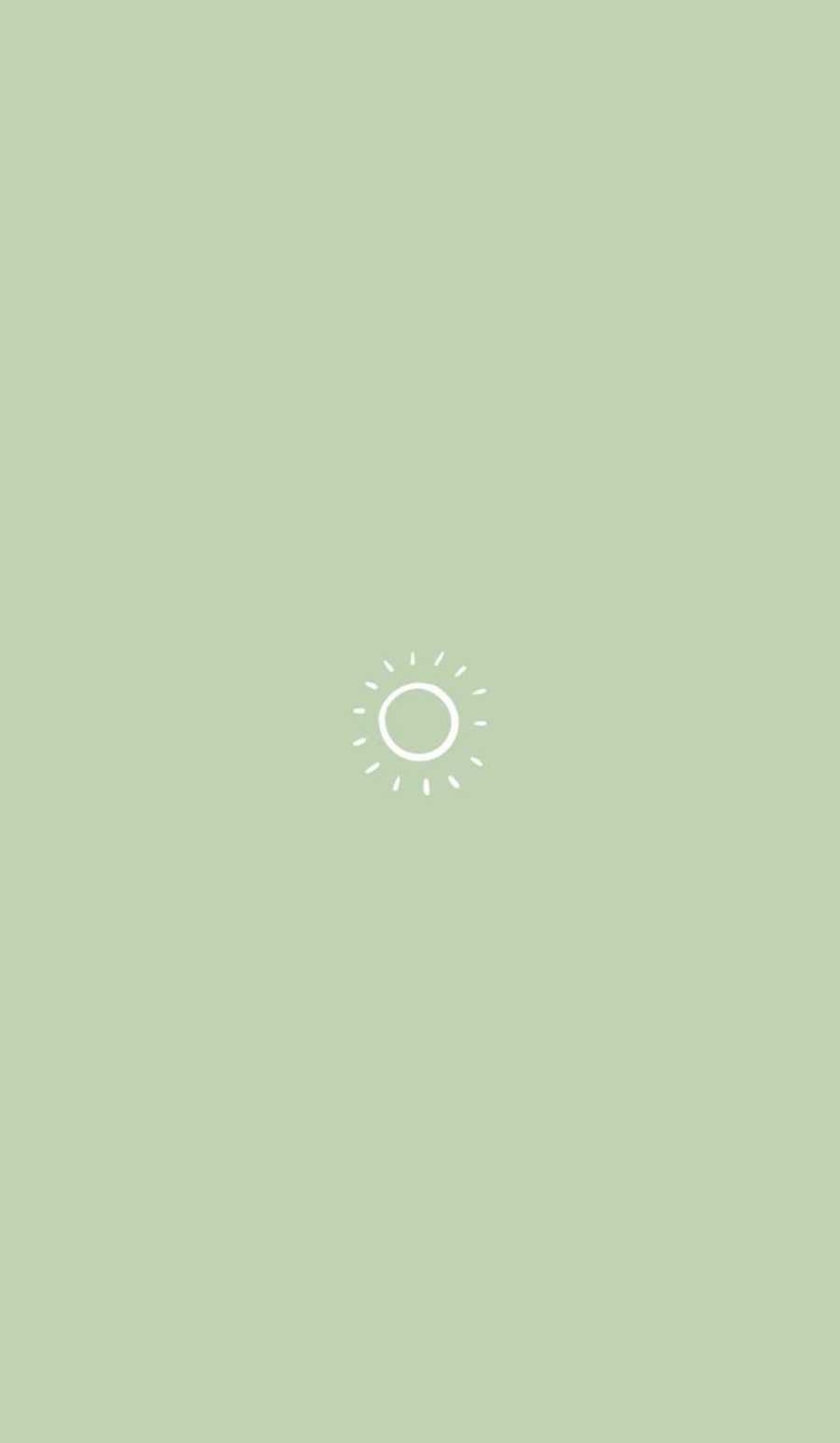 cute sun icon wallpaper with sage green background