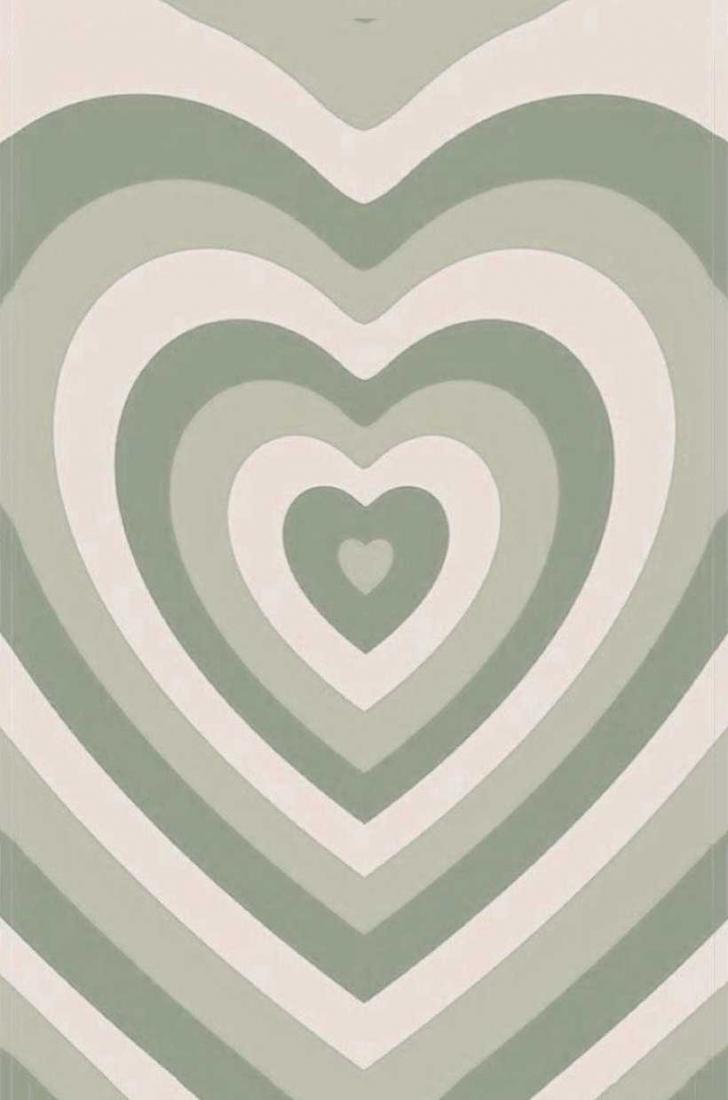 heart shaped sage green wallpaper 