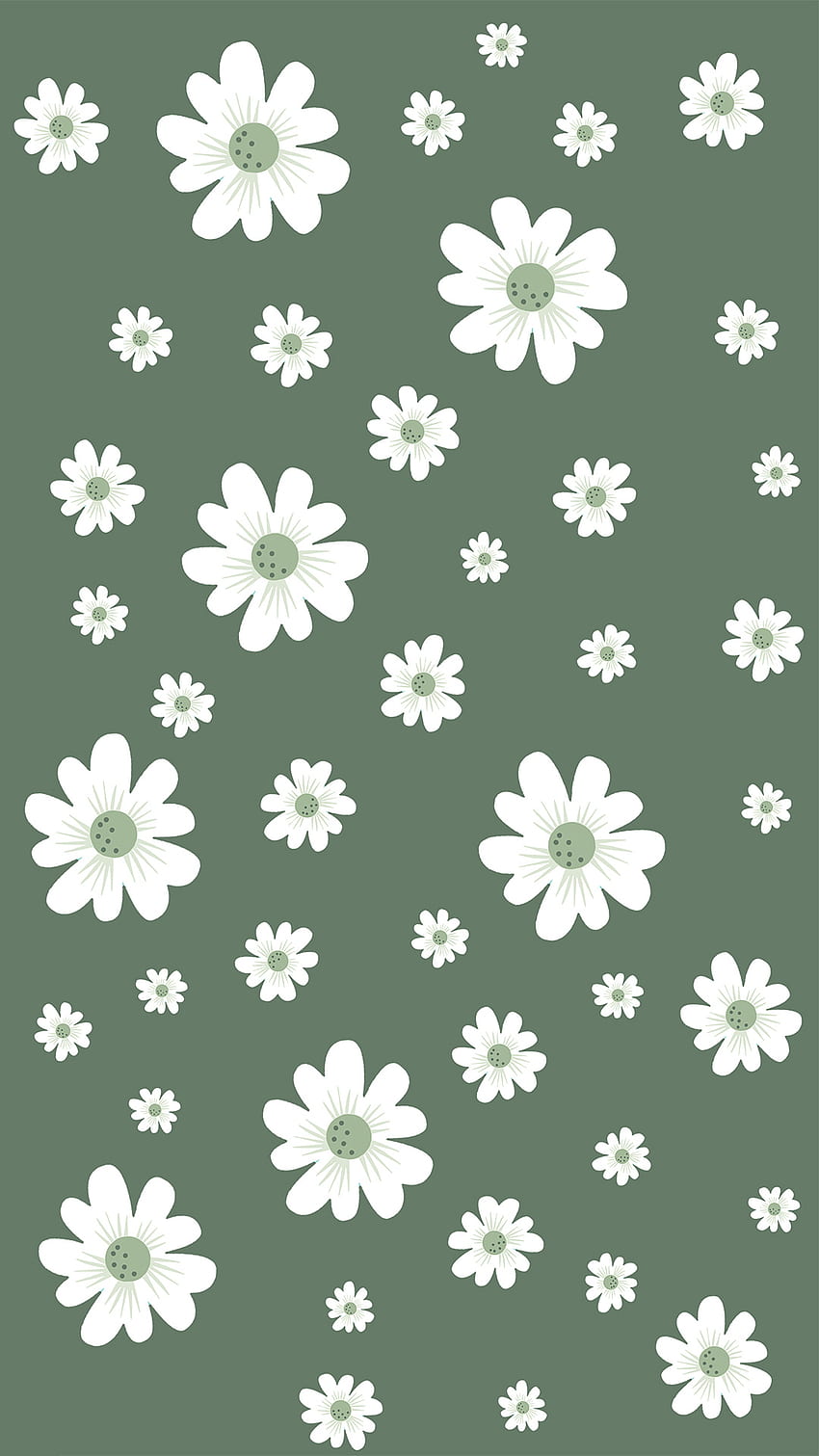white flowers on green background 
