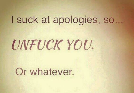 funny apologies card 