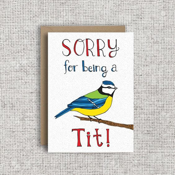 funny apologies card 