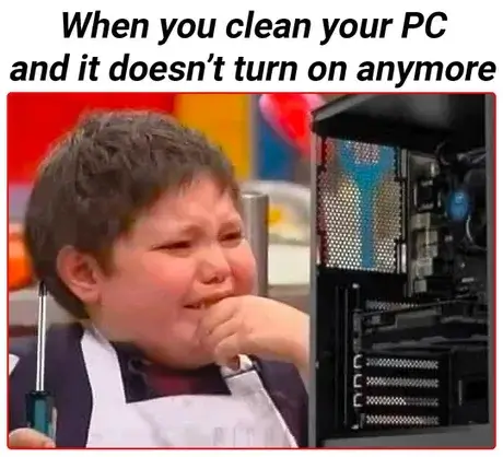 kid crying because his pc doesnt work 
