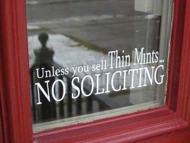 funny no soliciting signs