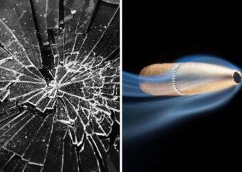 People are shocked to see a speed comparison between a bullet and shattering glass