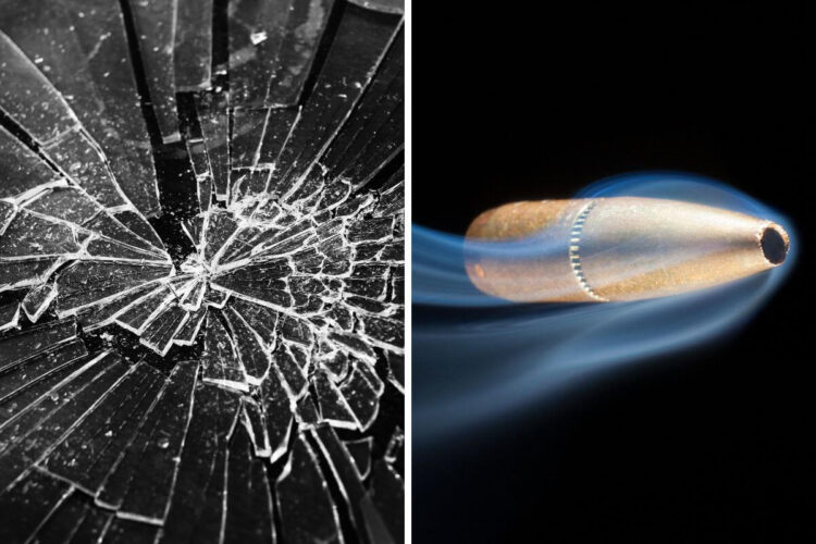 People are shocked to see a speed comparison between a bullet and shattering glass
